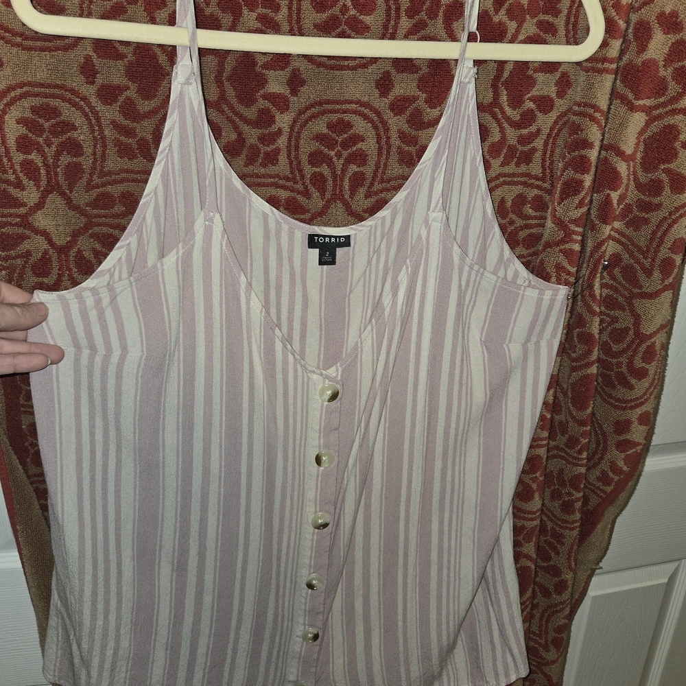 Torrid Pink and White Striped Camisole